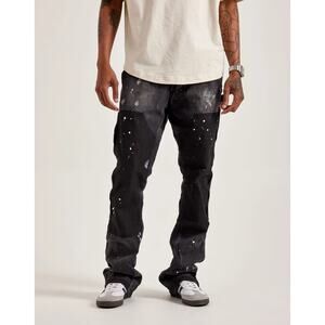 MNML men’s b243 flare denim black paint splatter jeans size 33